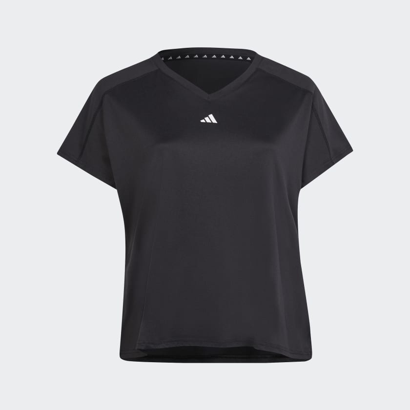 Adidas AEROREADY Train Essentials Minimal Branding V-Neck Tee (Plus Size)