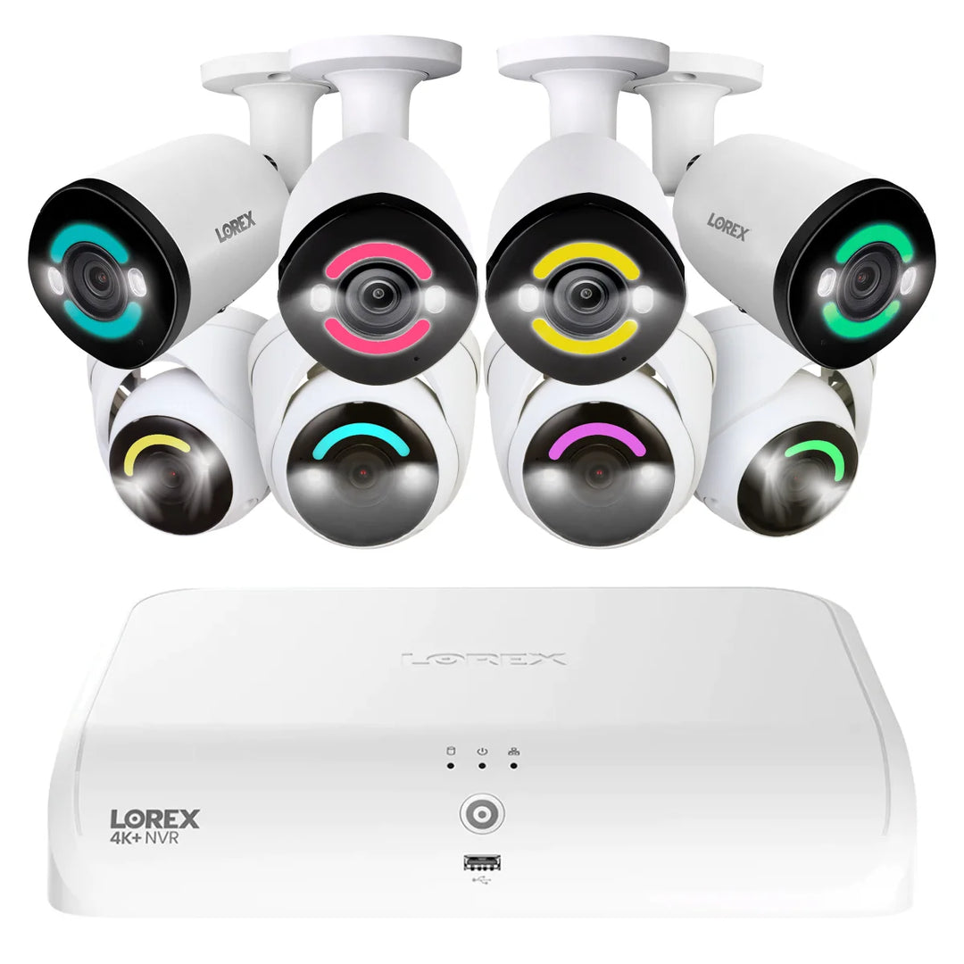 Lorex 4K+ Fusion Wired NVR System with 4 Bullet and 4 Dome IP Cameras