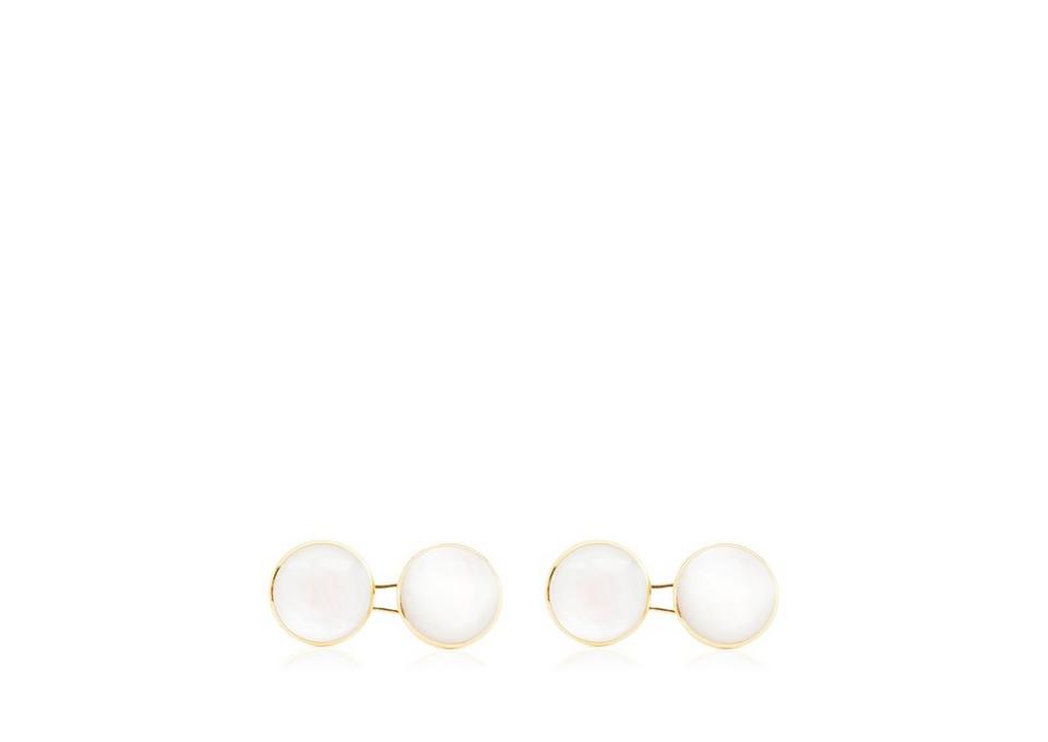 TOM FORD MOTHER OF PEARL ROUND CUFFLINKS