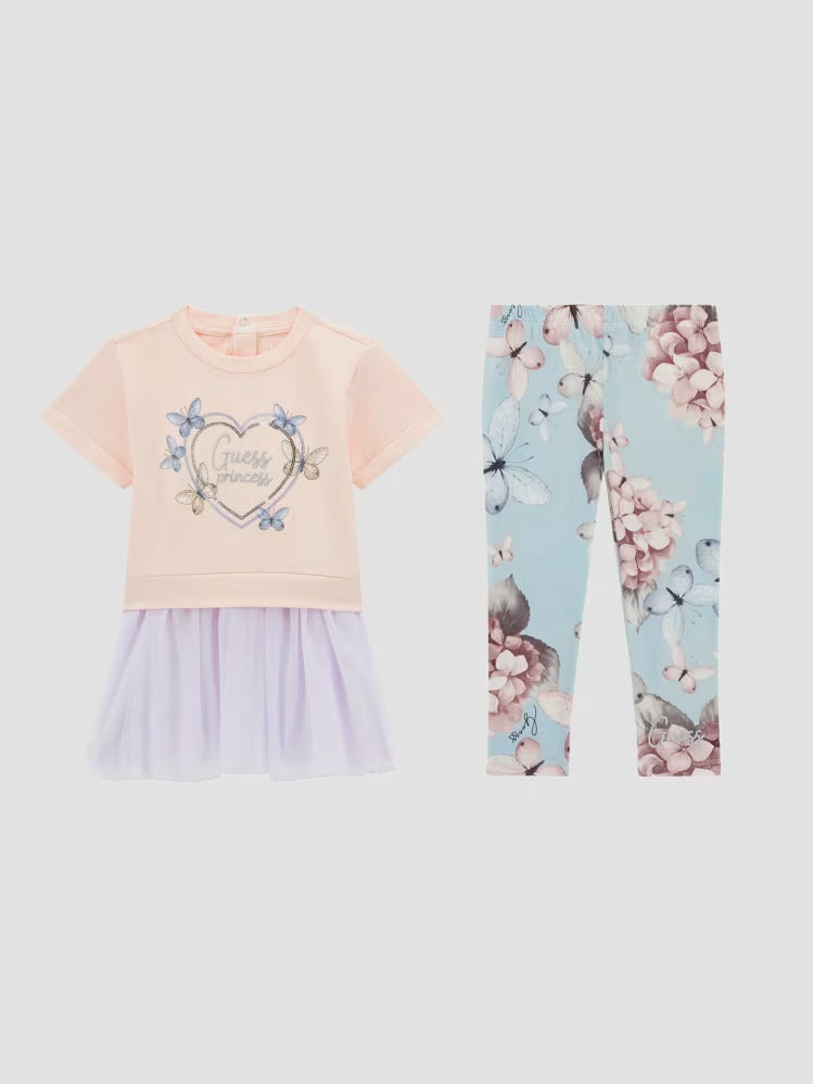 Guess Butterfly Tee and Leggings Set (3M-7)