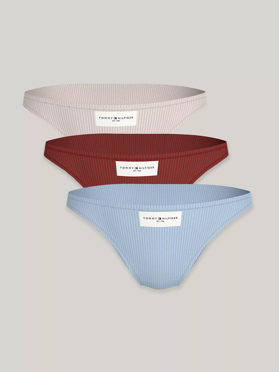 Tommy Hilfiger Logo Ribbed Bikini 3-Pack