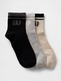 Gap Kids Gap Logo Quarter Crew Socks (3-Pack)