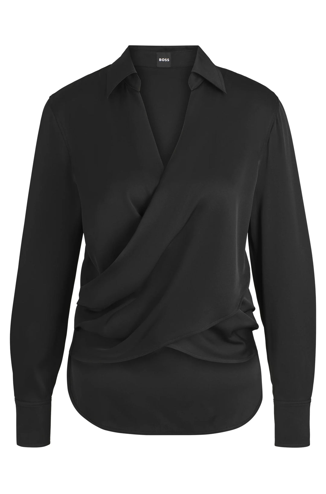 BOSS Wrap-front blouse in stretch silk