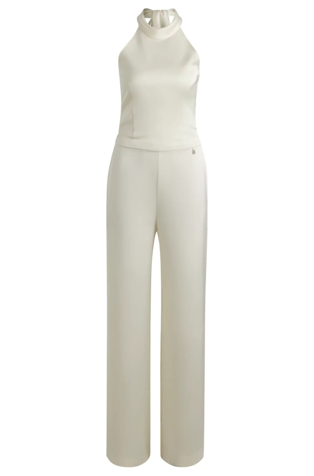 HUGO SLEEVELESS JUMPSUIT IN SATIN WITH TIE NECK