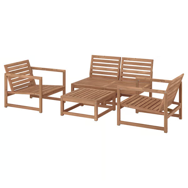 IKEA NÄMMARÖ 4-seat conversation set, outdoor, light brown stained
