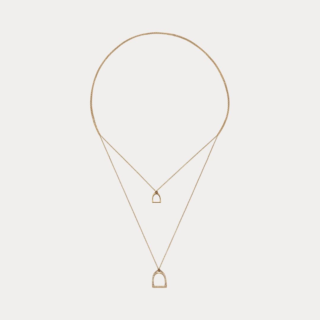 Ralph Lauren Pavé Double-Stirrup Lariat Necklace
