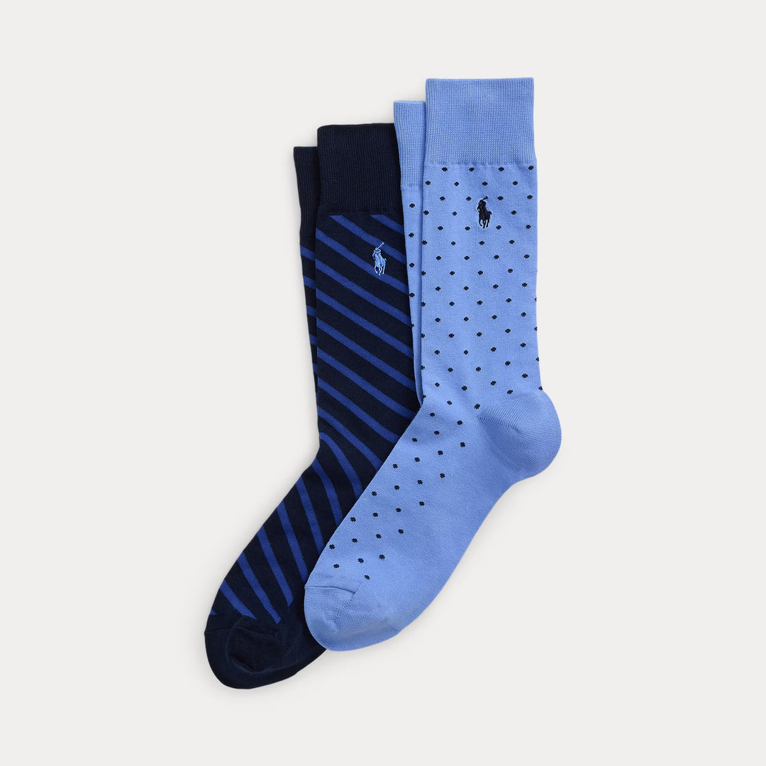 Ralph Lauren Polka-Dot & Striped Trouser Sock 2-Pack