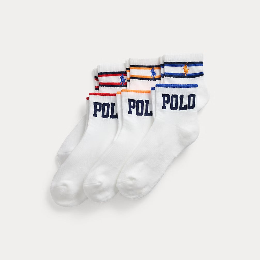 Ralph Lauren Logo Quarter-Crew Sock 6-Pack