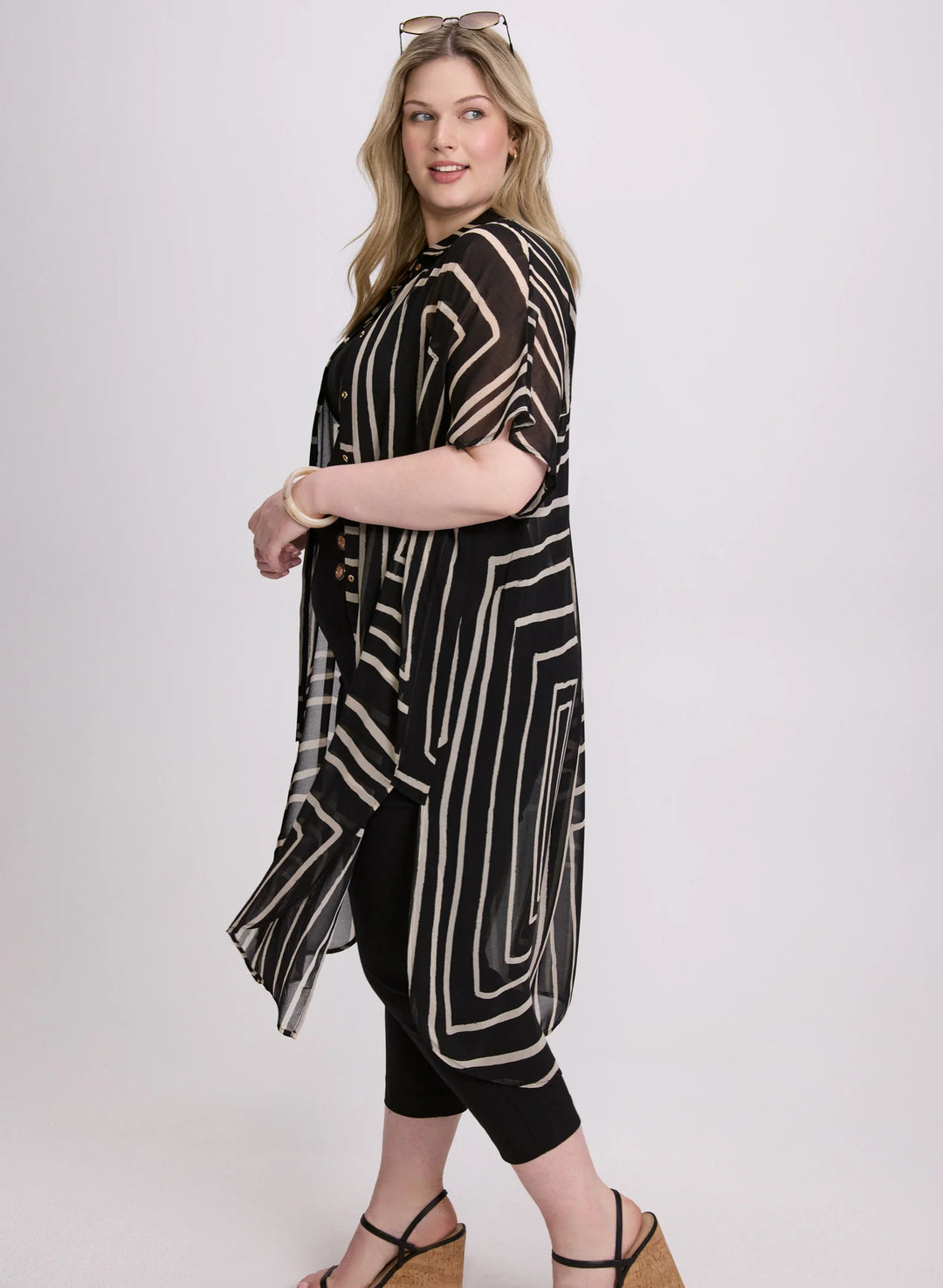 LAURA Joseph Ribkoff - Geometric Button-Down Tunic