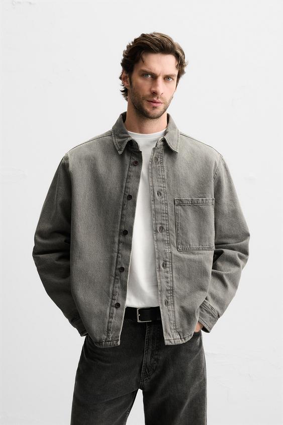Zara WASHED DENIM OVERSHIRT