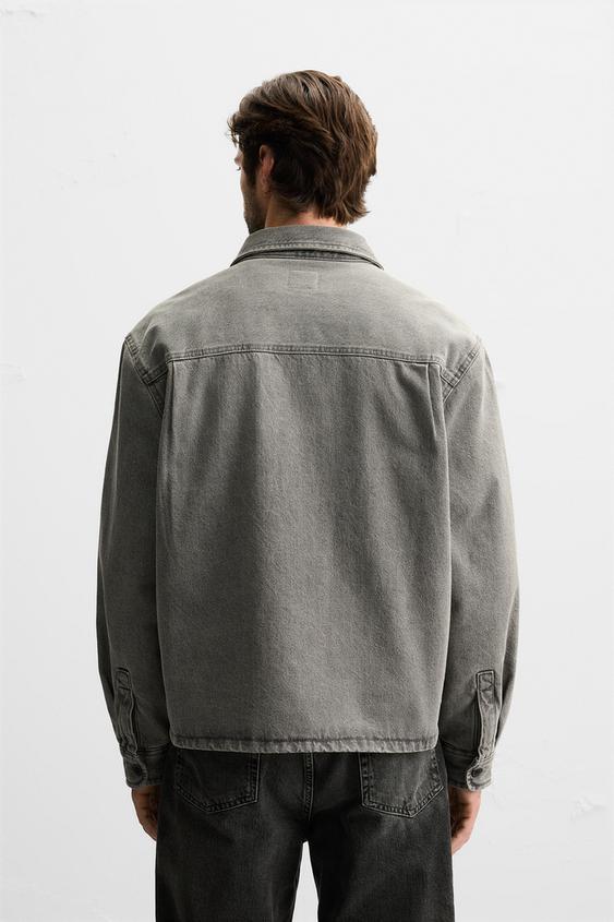 Zara WASHED DENIM OVERSHIRT