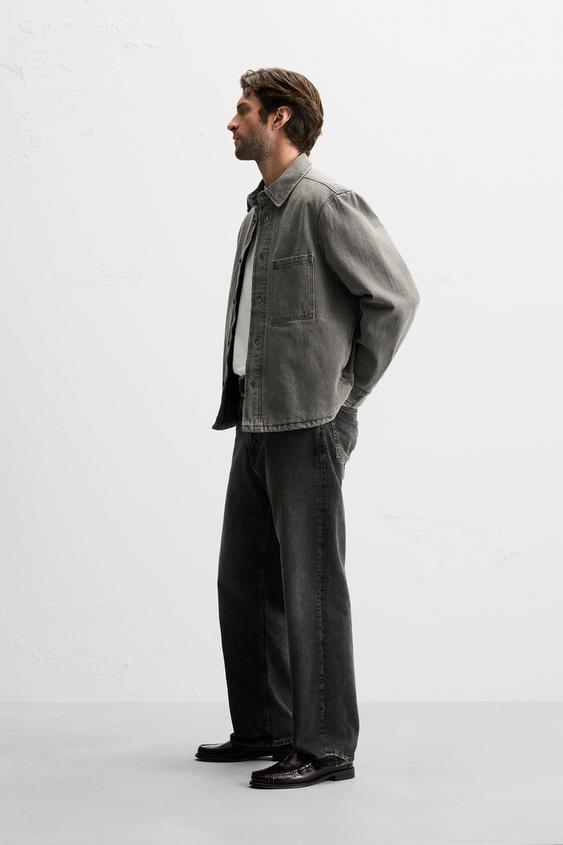 Zara WASHED DENIM OVERSHIRT