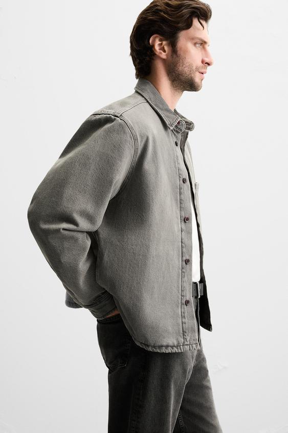Zara WASHED DENIM OVERSHIRT