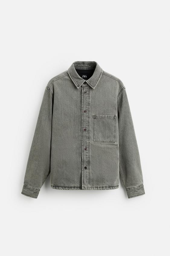 Zara WASHED DENIM OVERSHIRT
