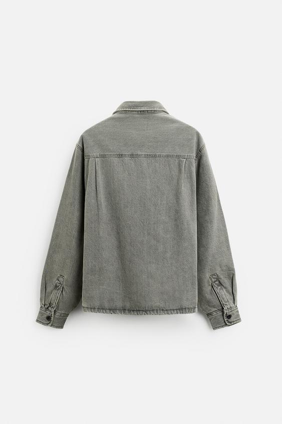Zara WASHED DENIM OVERSHIRT