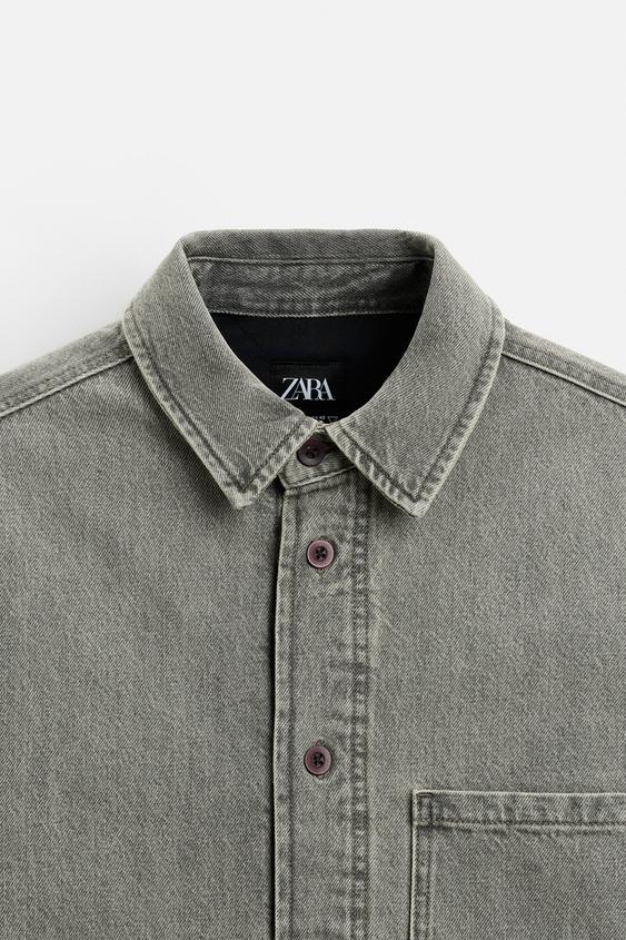 Zara WASHED DENIM OVERSHIRT