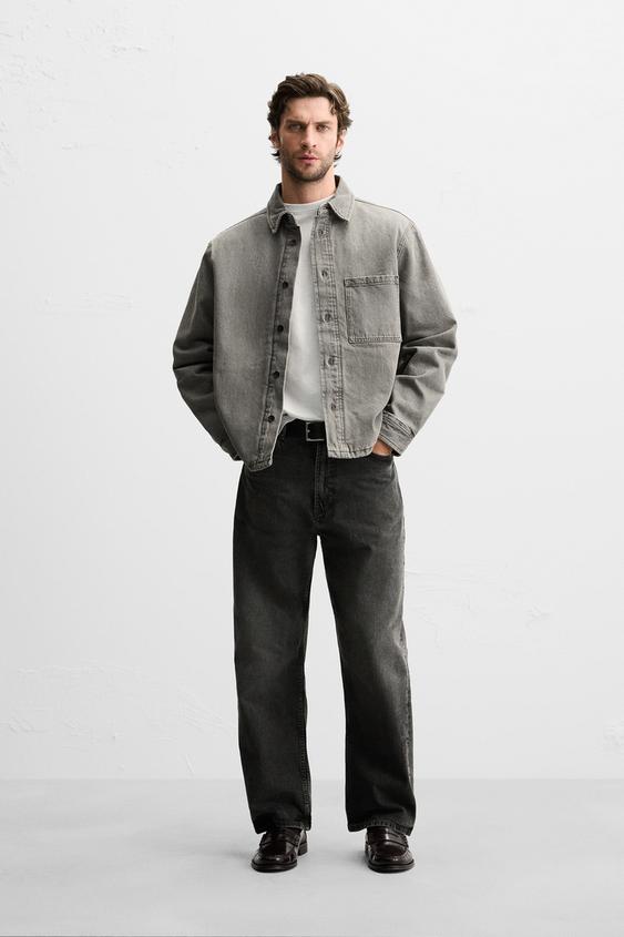 Zara WASHED DENIM OVERSHIRT