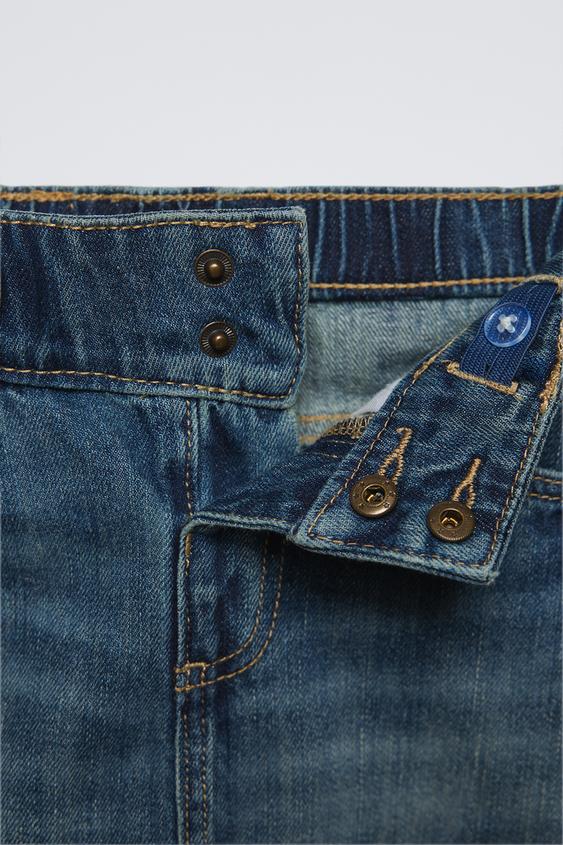 Zara DISTRESSED EFFECT DENIM SKIRT