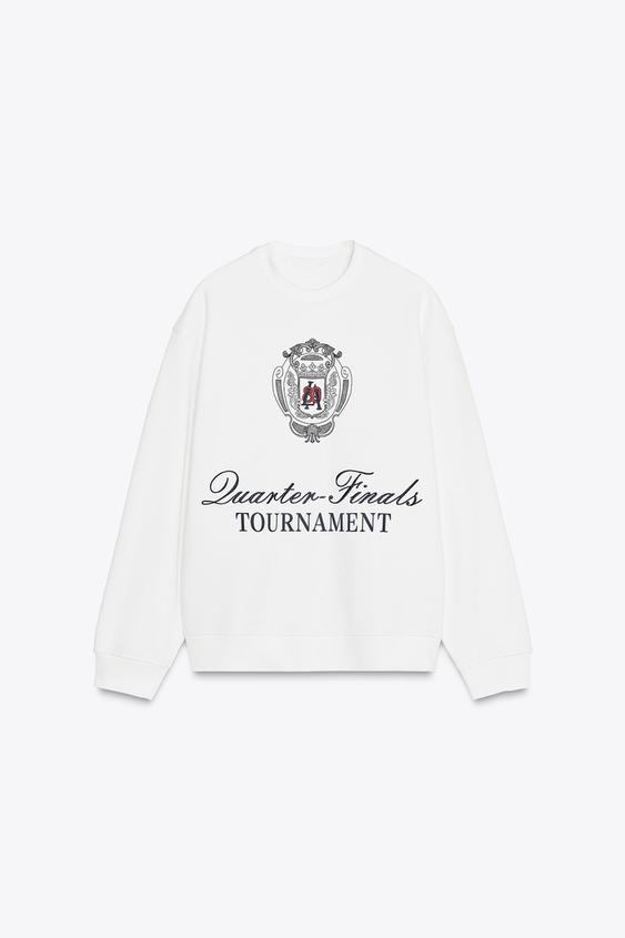 ZARA FRONT EMBROIDERY SWEATSHIRT
