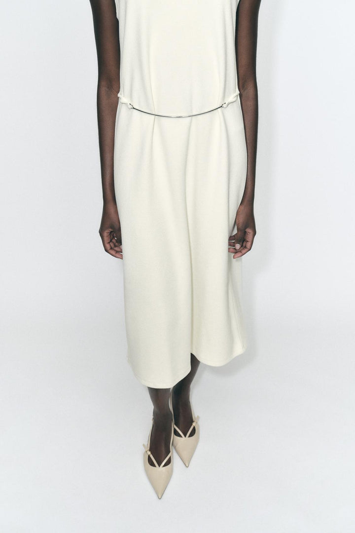 ZARA BELTED MIDI DRESS