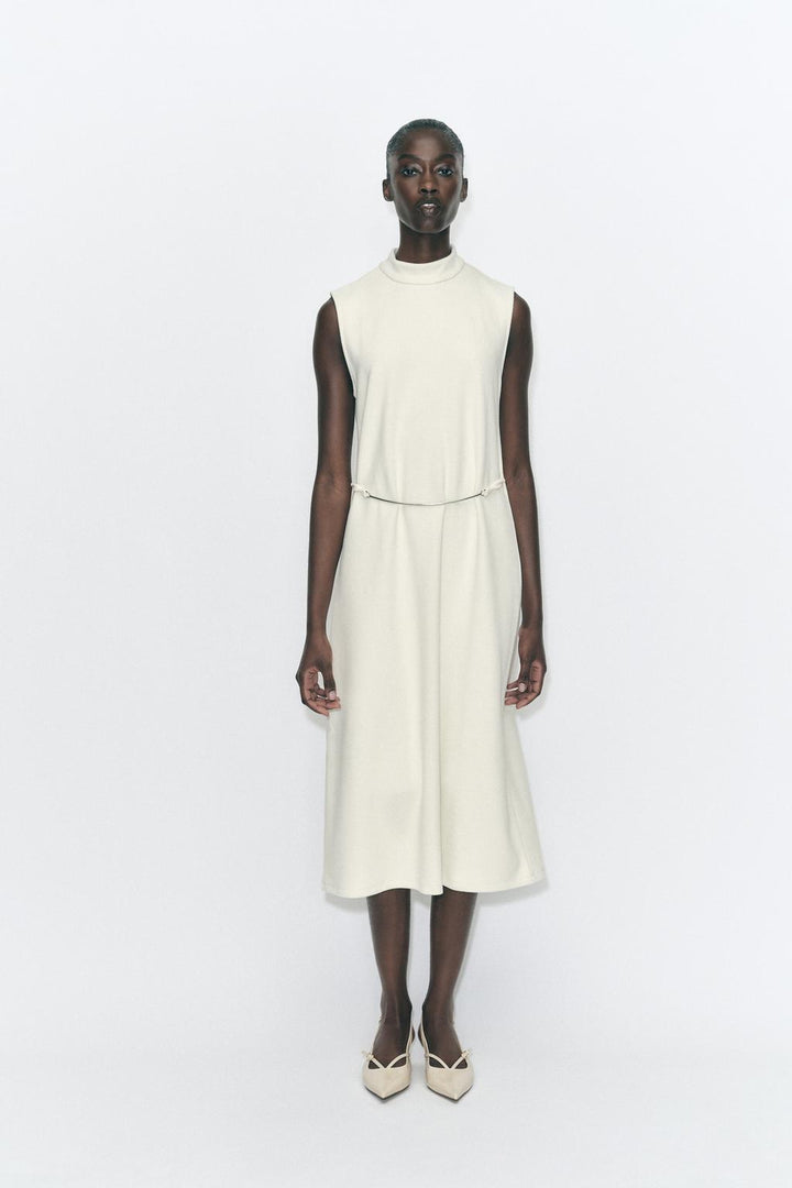 ZARA BELTED MIDI DRESS