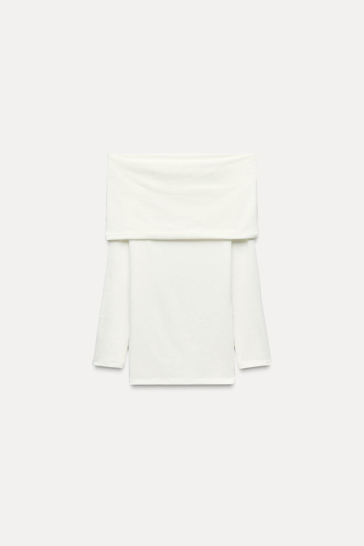 ZARA DRAPED OFF-THE-SHOULDER TOP