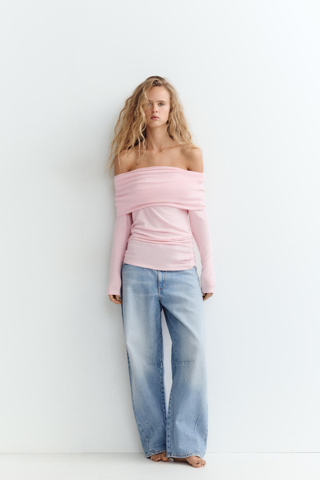 ZARA DRAPED OFF-THE-SHOULDER TOP