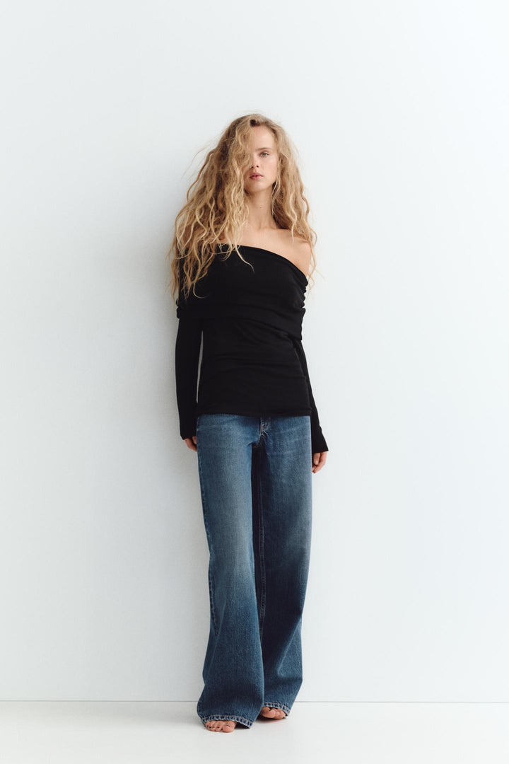 ZARA DRAPED OFF-THE-SHOULDER TOP