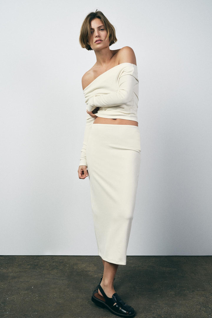 ZARA SOFT INTERLOCK ASYMMETRIC TOP