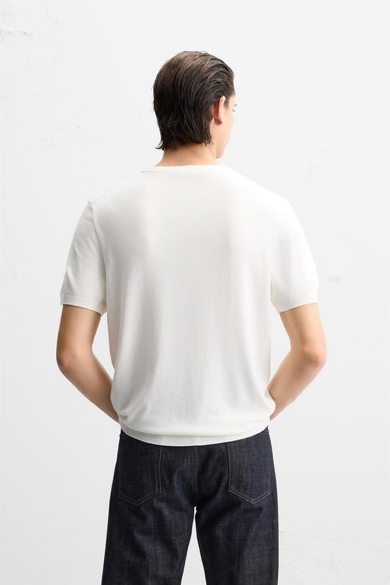 Zara FLOWY KNIT T-SHIRT