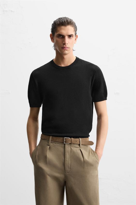 Zara FLOWY KNIT T-SHIRT