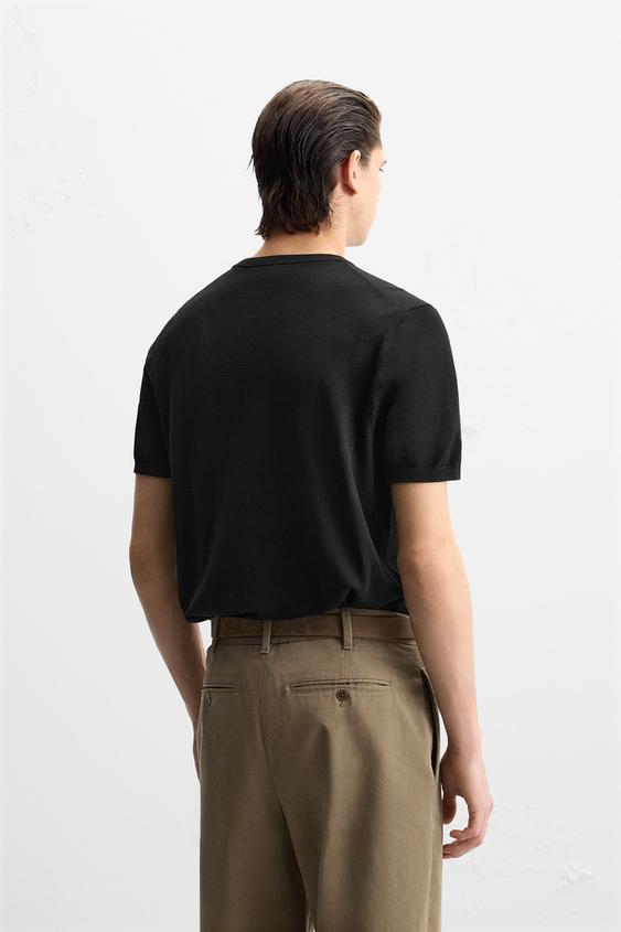 Zara FLOWY KNIT T-SHIRT