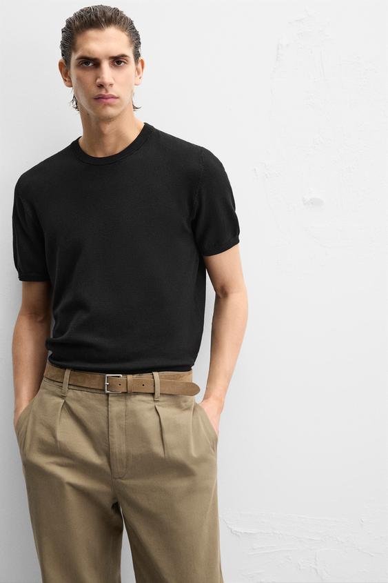 Zara FLOWY KNIT T-SHIRT