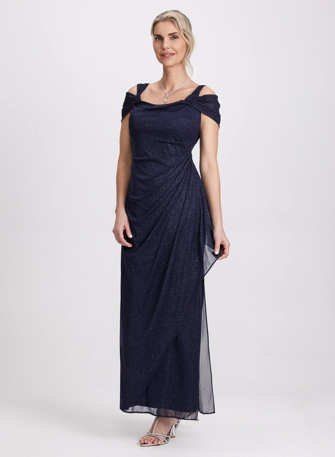 LAURA Draped Glitter Dress