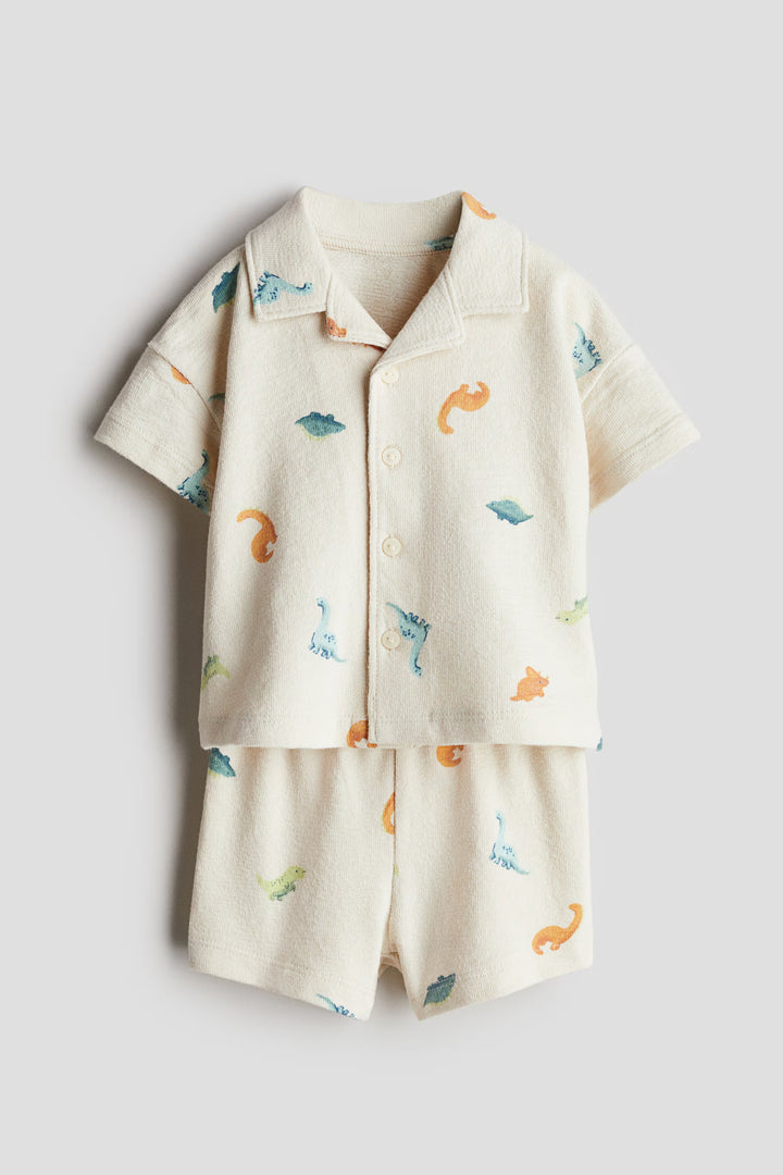 H&M 2-Piece Terry Resort Shirt and Shorts Set