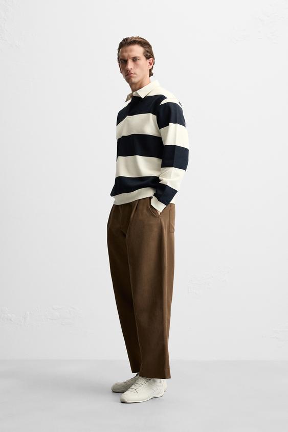 Zara CONTRAST COLLAR POLO SHIRT