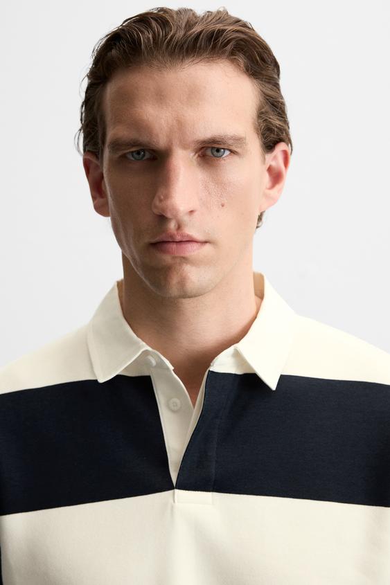 Zara CONTRAST COLLAR POLO SHIRT