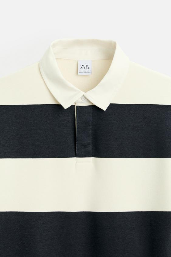 Zara CONTRAST COLLAR POLO SHIRT