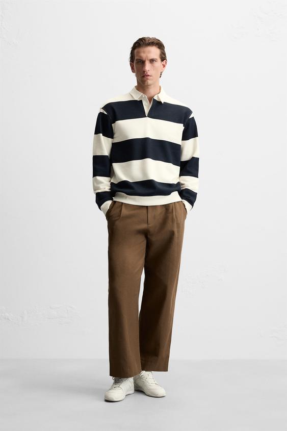 Zara CONTRAST COLLAR POLO SHIRT