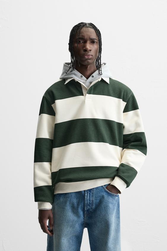 Zara CONTRAST COLLAR POLO SHIRT