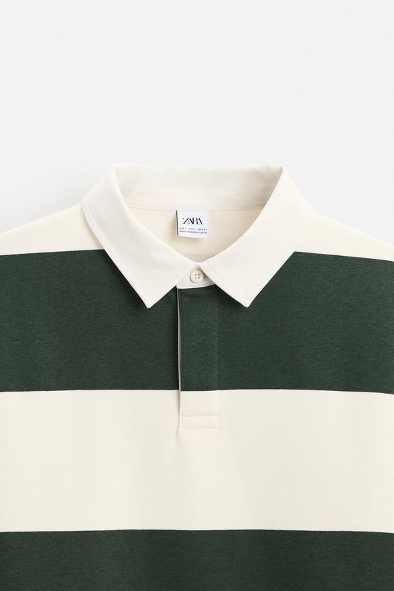 Zara CONTRAST COLLAR POLO SHIRT