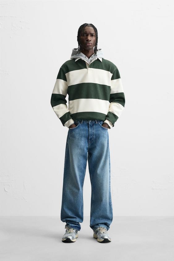 Zara CONTRAST COLLAR POLO SHIRT