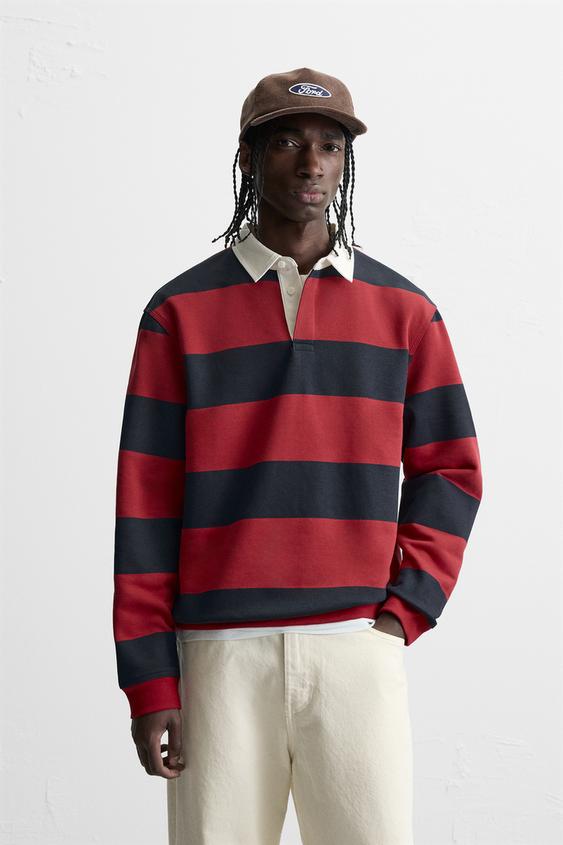 Zara CONTRAST COLLAR POLO SHIRT