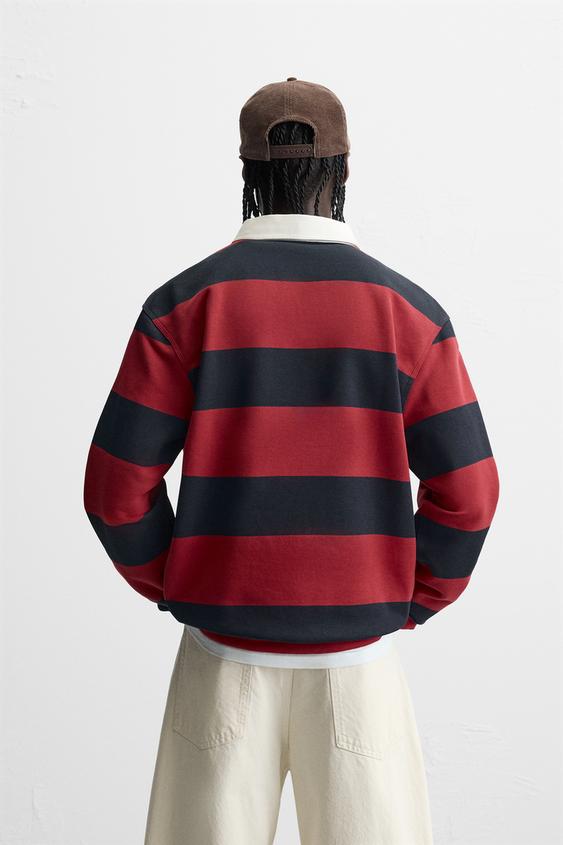 Zara CONTRAST COLLAR POLO SHIRT