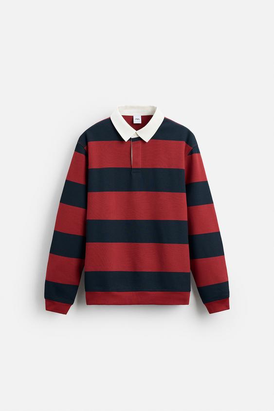 Zara CONTRAST COLLAR POLO SHIRT