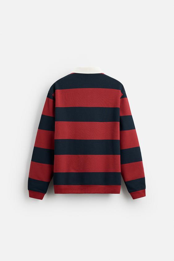 Zara CONTRAST COLLAR POLO SHIRT