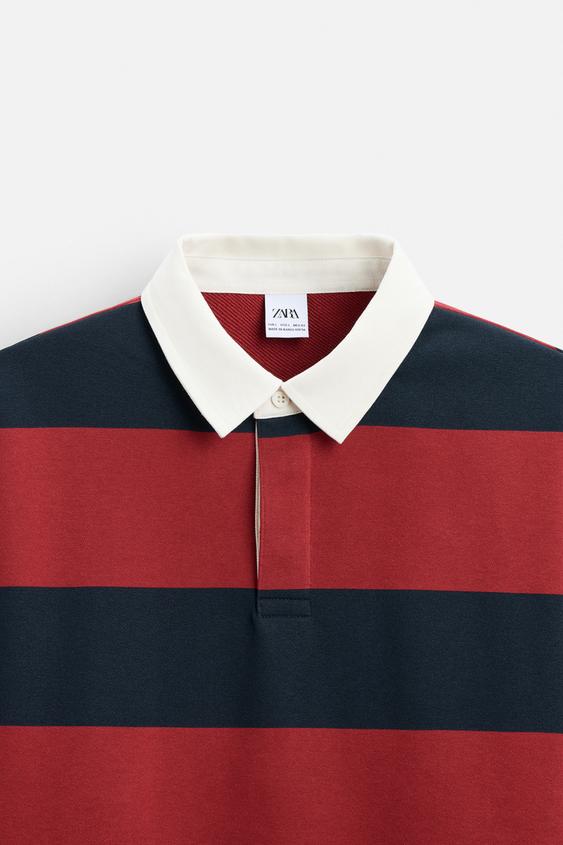 Zara CONTRAST COLLAR POLO SHIRT