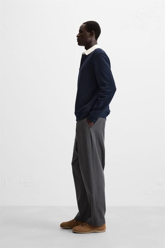 Zara CONTRAST COLLAR POLO SHIRT