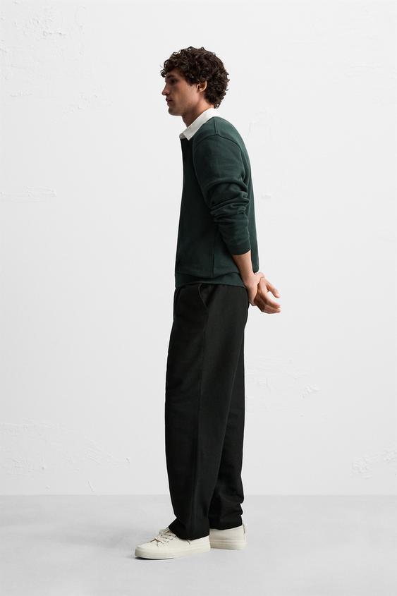 Zara CONTRAST COLLAR POLO SHIRT