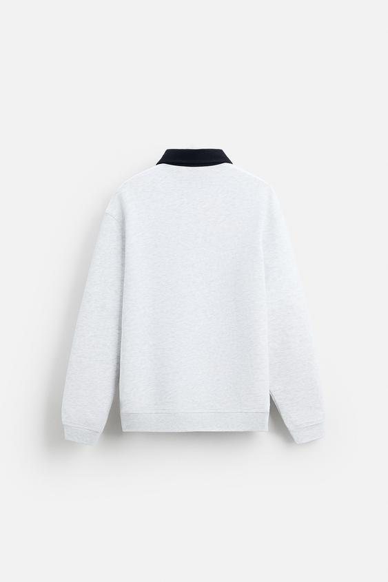 Zara CONTRAST COLLAR POLO SHIRT